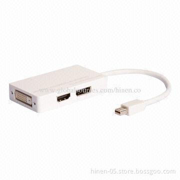 Mini DisplayPort to DisplayPort/HDMI/DVI Adapter with the white color and small size